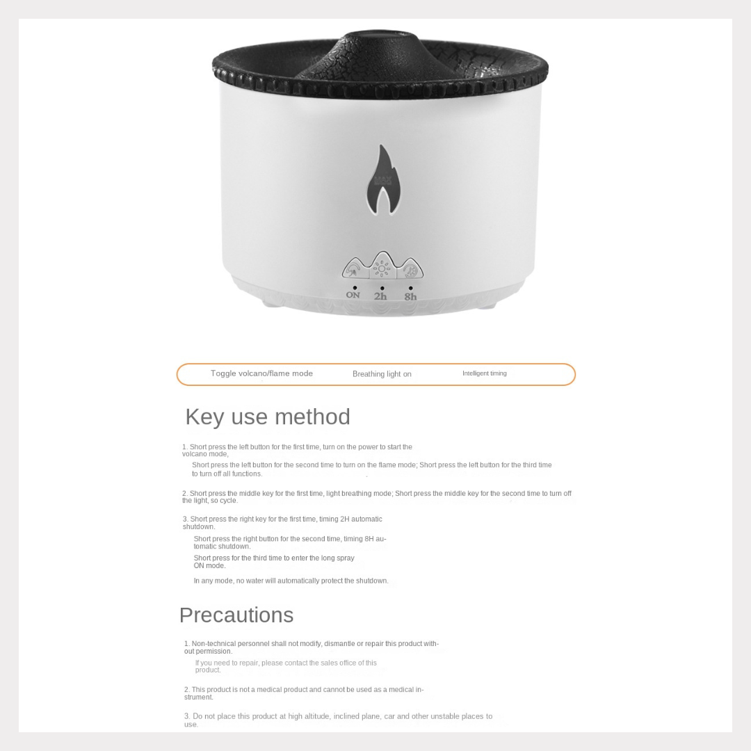 Creative Flame Aromatherapy Humidifier - Volcano Jellyfish Essential Oil Diffuser
