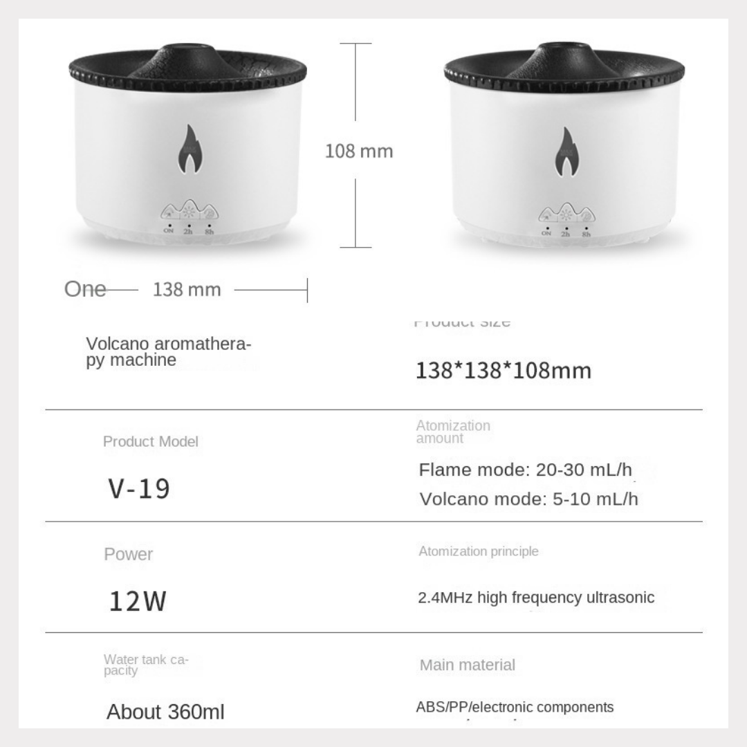 Creative Flame Aromatherapy Humidifier - Volcano Jellyfish Essential Oil Diffuser