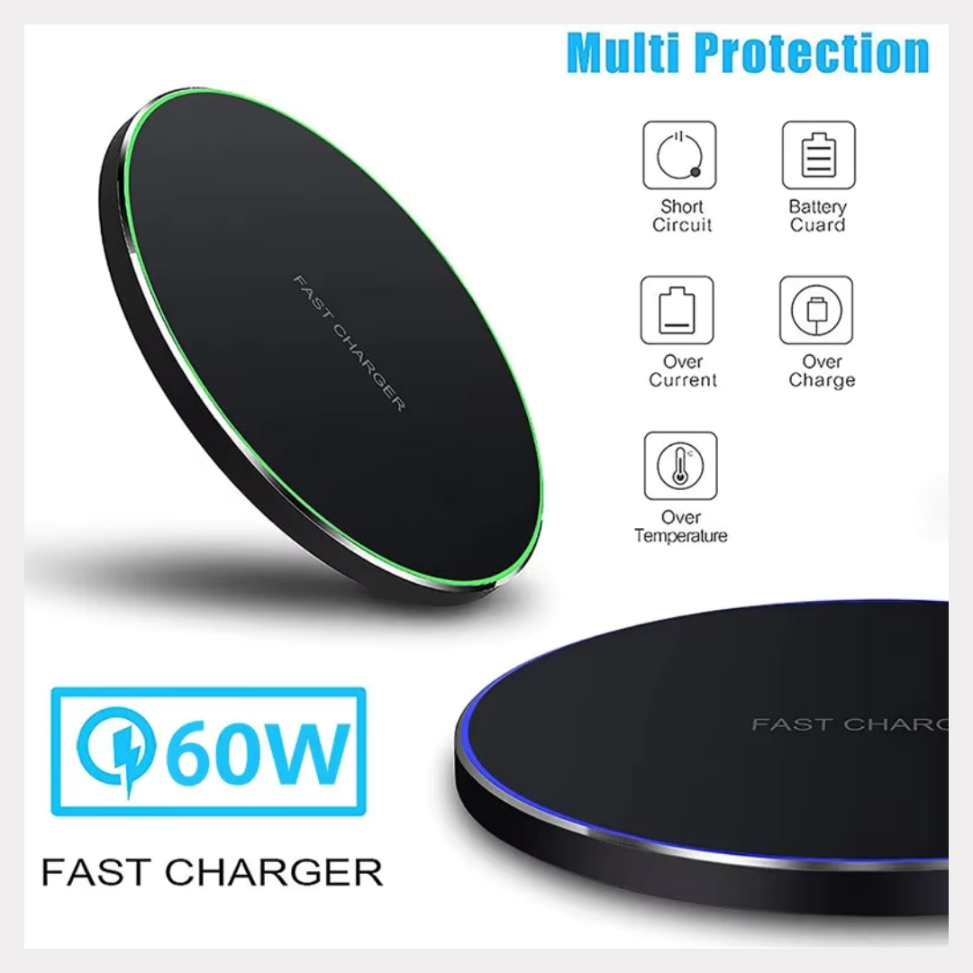 Fast Wireless Charger 15W – Slim Type-C Pad for iPhone & Samsung | Quick Charge QC 3.0