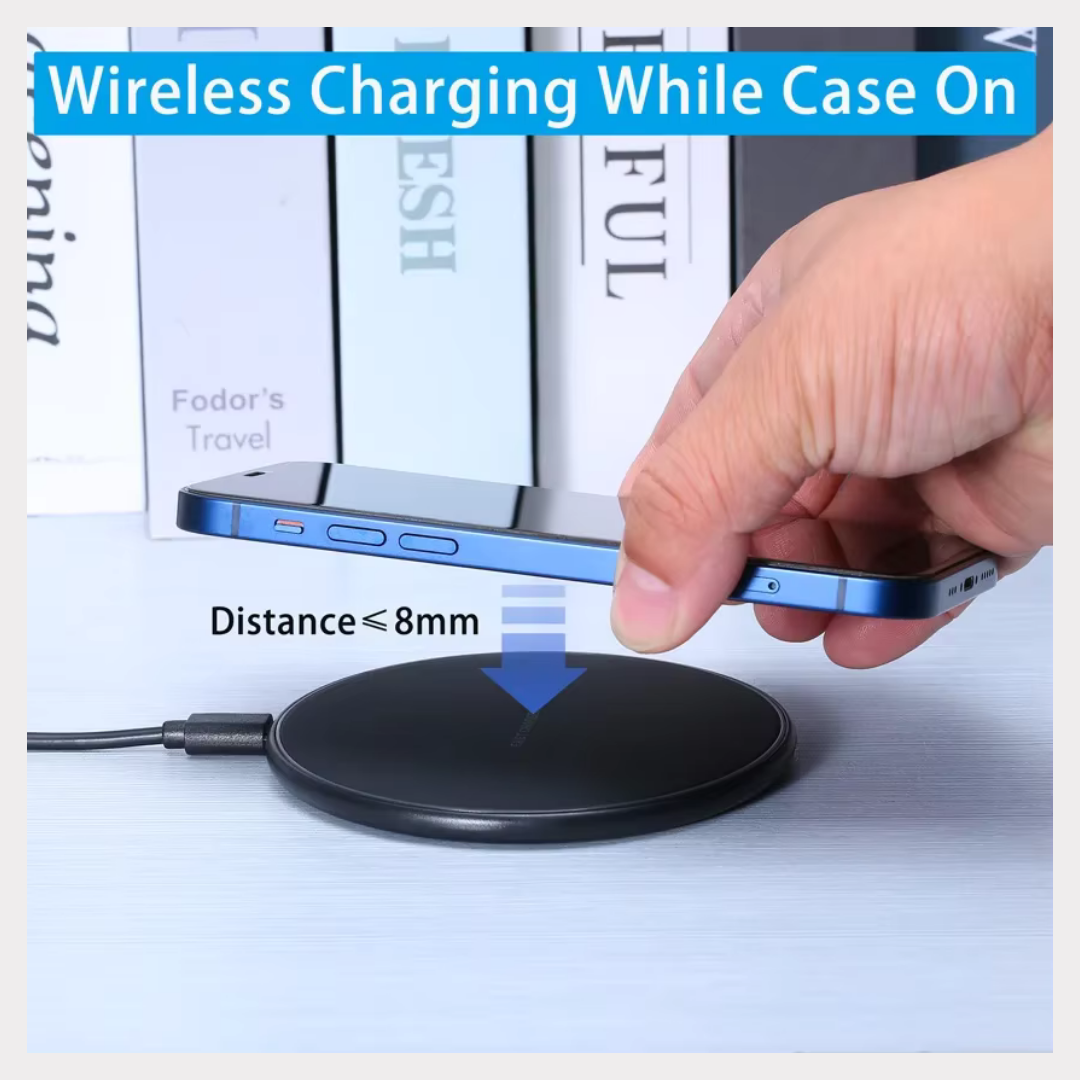 Fast Wireless Charger 15W – Slim Type-C Pad for iPhone & Samsung | Quick Charge QC 3.0