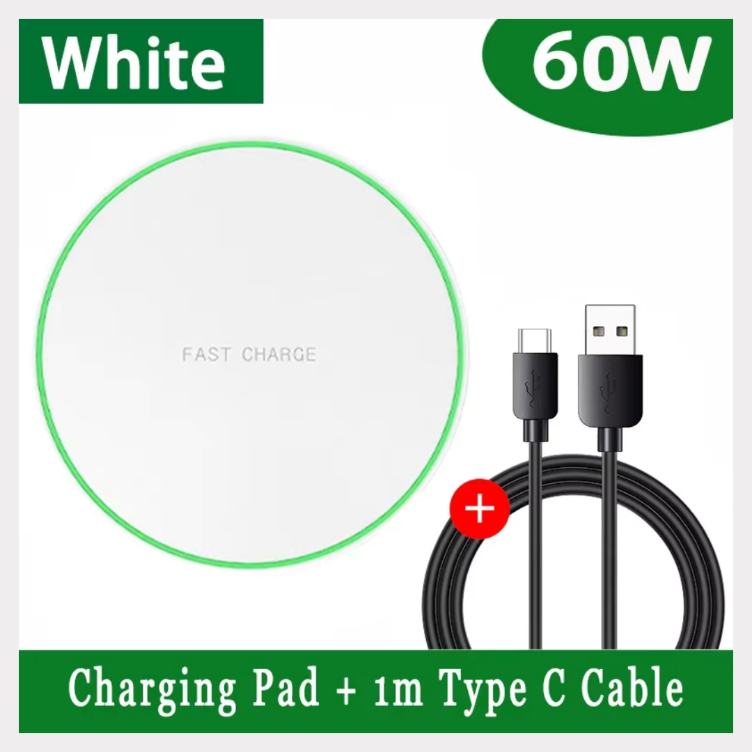 Fast Wireless Charger 15W – Slim Type-C Pad for iPhone & Samsung | Quick Charge QC 3.0