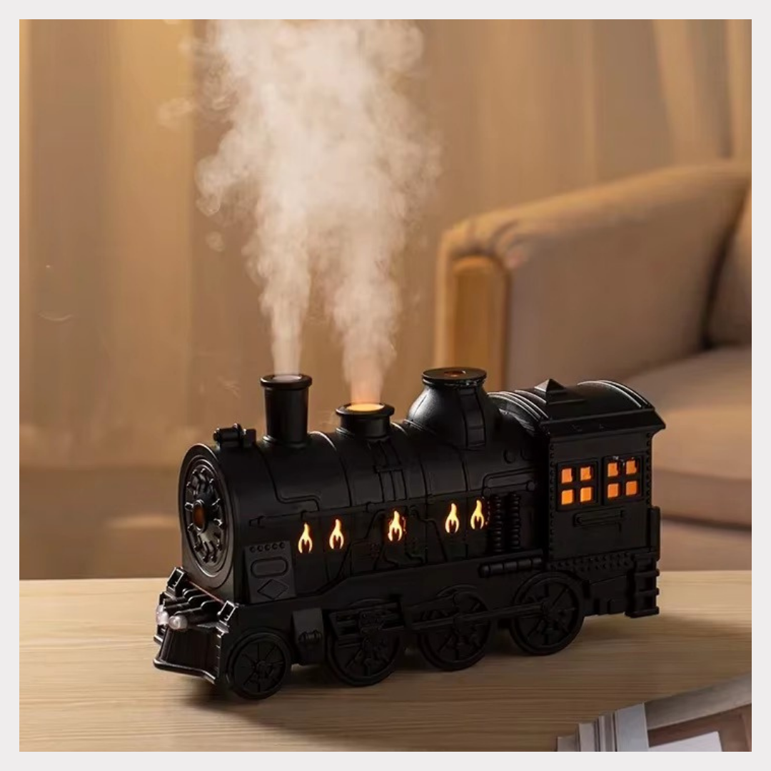 Mini Train Aromatherapy Diffuser - Ultrasonic Cool Mist Humidifier with LED