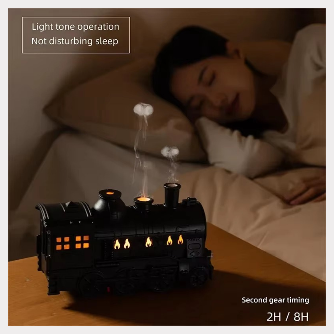 Mini Train Aromatherapy Diffuser - Ultrasonic Cool Mist Humidifier with LED