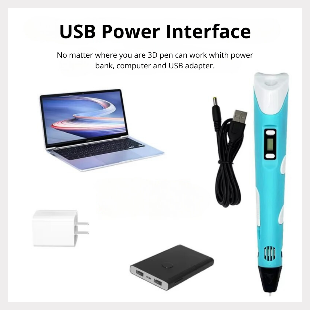 3D Printing Pen DIY Three-dimensional Painting Children Toys Fun Camouflage with Power Adapter PLA Filament New Style Gift
