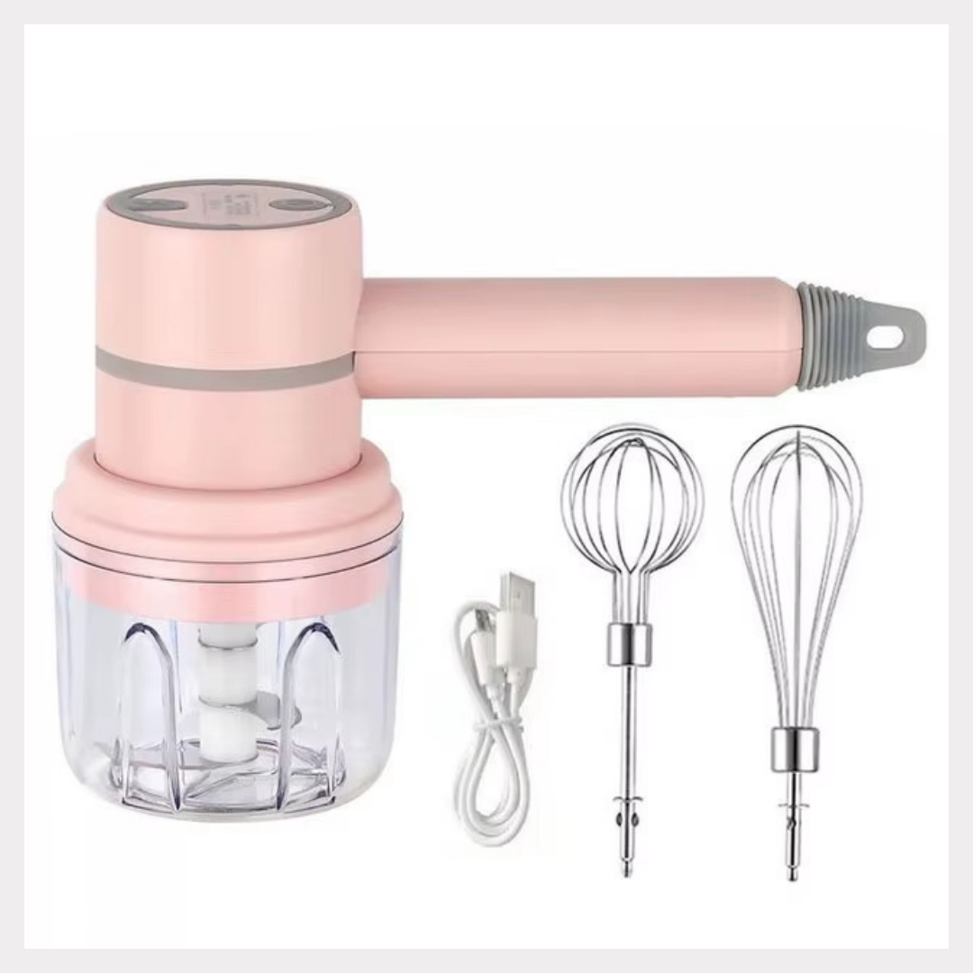 Electric Vegetable Cutter Set - Wireless Garlic Masher & Food Chopper, 4-in-1