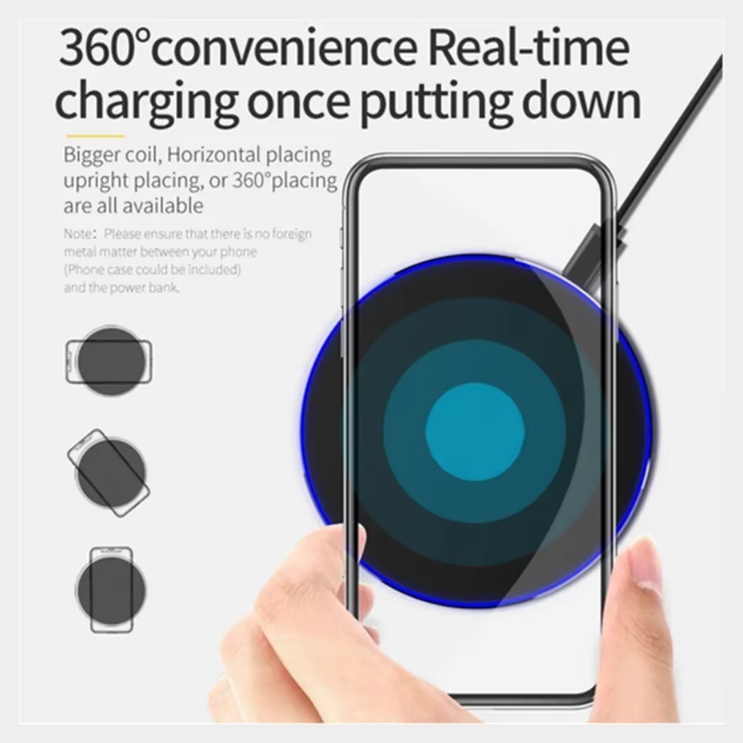 Fast Wireless Charger 15W – Slim Type-C Pad for iPhone & Samsung | Quick Charge QC 3.0