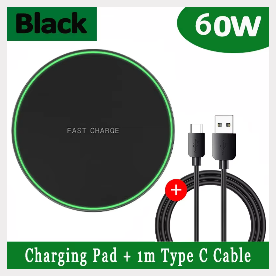 Fast Wireless Charger 15W – Slim Type-C Pad for iPhone & Samsung | Quick Charge QC 3.0